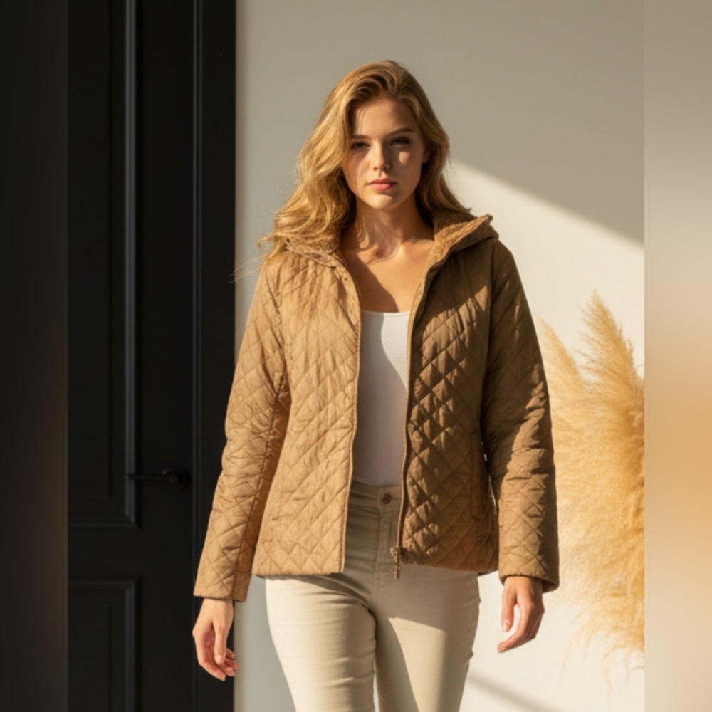 Uniqlo Quilted Puff Jacket in Light Brown